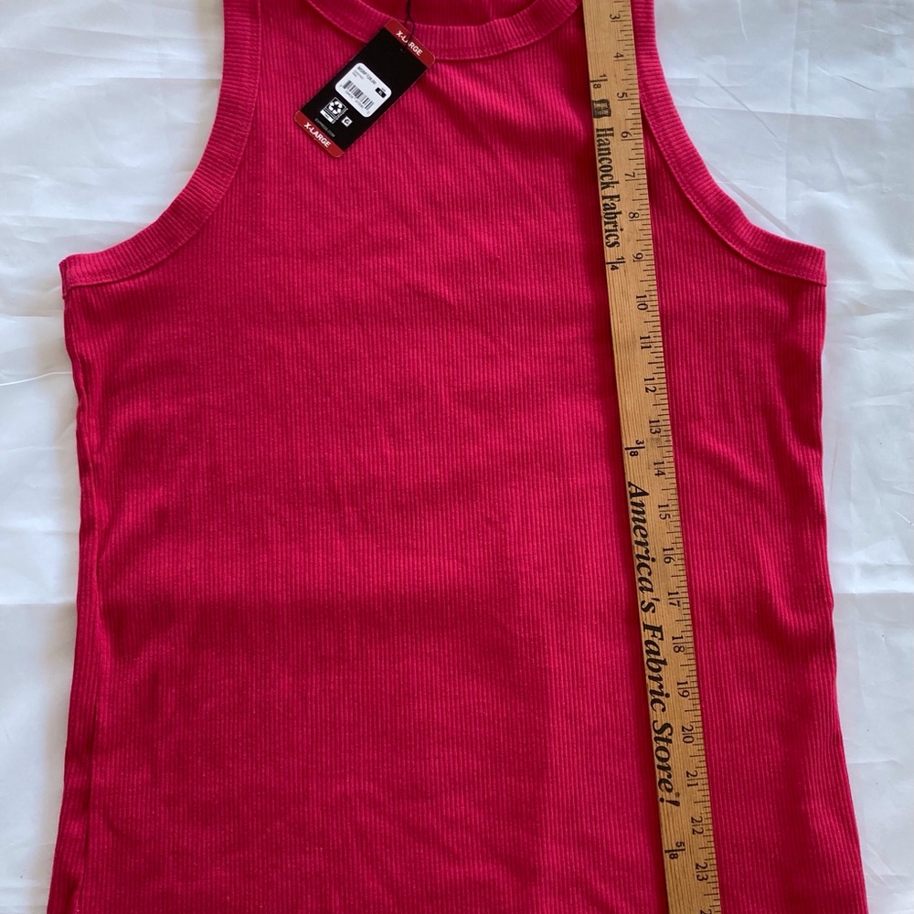 EXPRESS XL RIBBED TANK TOP COTTON/SPANDEX PINK - Picture 4 of 7